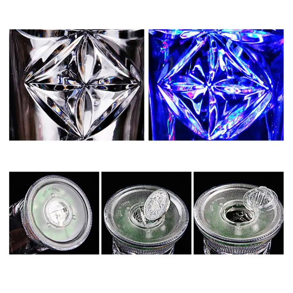 Flashing Color Change Cup Snowflake LED Water Activated Light up Beer Whisky Mug Tableware Glowing in the Dark Bar Accessories
